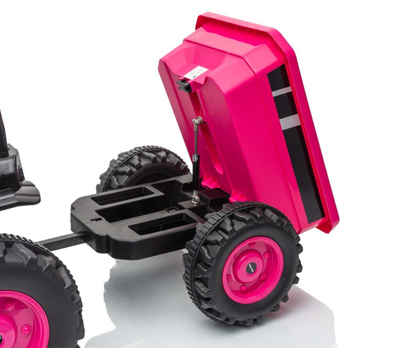 Milly Mally - Milly Mally akkukäyttöinen traktori perävaunulla Farmer vaaleanpunainen