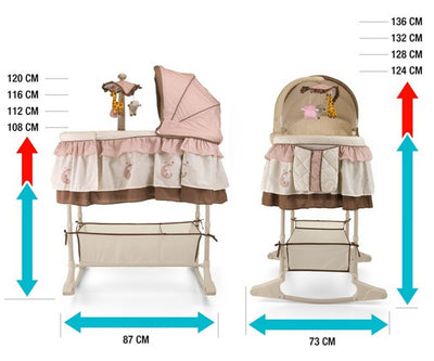 Milly Mally Cradle Sweet Melody -sänky, 4-in-1, kaukosäädin, väri kerma.
