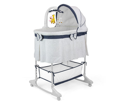 Milly Mally Cradle Sweet Melody -vauvansänky, 4-in-1, kaukosäädöllä, yksinkertainen harmaa.