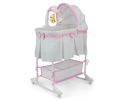 Milly Mally - Cradle Sweet Melody - 4in1 - kauko-ohjattava vauvansänky vaaleanpunaisena.