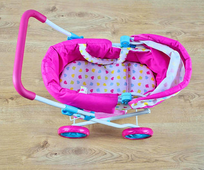 Milly Mallyn nukkevaunu malli Alice, väriltään candy pink.