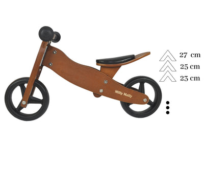 Milly Mally Ride-On 2in1 -leikkiauto, malli Jake Cowgirl, vaaleanpunainen leikkiauto lapselle istuttavaksi ja työntää.