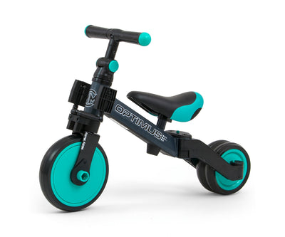 Milly Mally Ride-On Bike 3-in-1 Optimus -minttuvärinen leikkiauto.