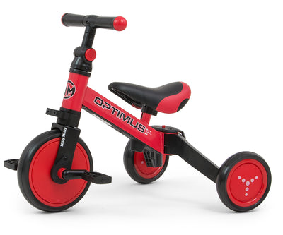 Milly Mally Ride On Bike 3-in-1 -optimus punainen. Monikäyttöinen lastenpyörä punaisena.