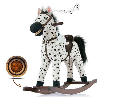 Puinen Keinulelu Hevonen Mustang, Musta Pilkku