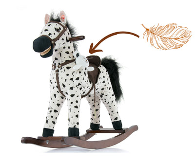 Puinen Keinulelu Hevonen Mustang, Musta Pilkku