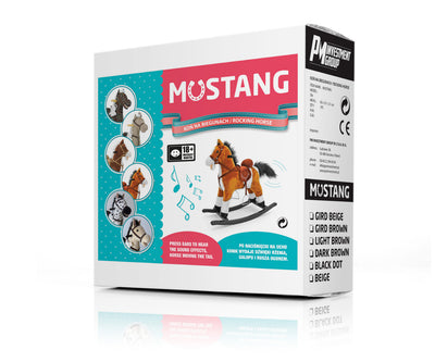 Puinen Keinulelu Hevonen Mustang, Musta Pilkku