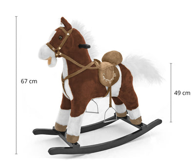 Keinuhevonen puusta, tummanruskea Mustang-malli