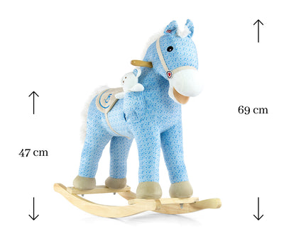 Puinen Keinuhevonen - Sininen Poni