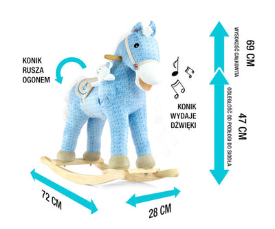 Puinen Keinuhevonen - Sininen Poni