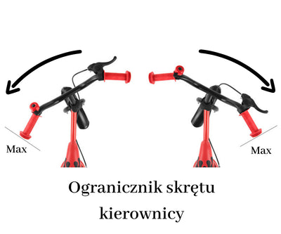 Milly Mally -merkkinen kävely-/tasapainopyörä, jossa on jarru ja lohikäärmeaiheinen design.