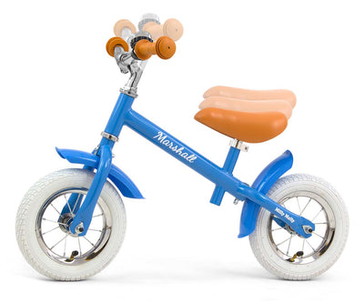 Milly Mally Marshall Air Blue -kävelypyörä, jossa on siniset renkaat ja istuin.