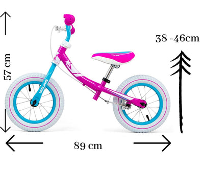 Milly Mally Walking Bike Young Candy -tasapainopyörä vaaleanpunaisena.