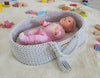 My Sweet Baby - Boho puuvillainen nuken kantokori kehdolla - vaaleanharmaa
