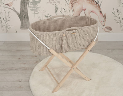 Moseskori Jalustalla - Puuvilla - Light Beige