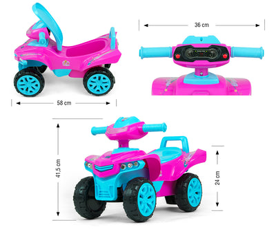 Monster Lasten Potkuauto Vaaleanpunainen - Vuodevaatteet.fi