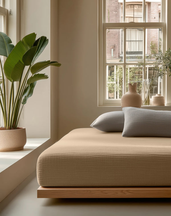 Mousseliini Aluslakana Nude 160x200 + 30 cm