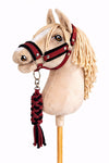 Super Hobby Horse - Hobby Horse A3 -riimu mustalla tekoturkiksella ja naruriimu musta-viininpunainen