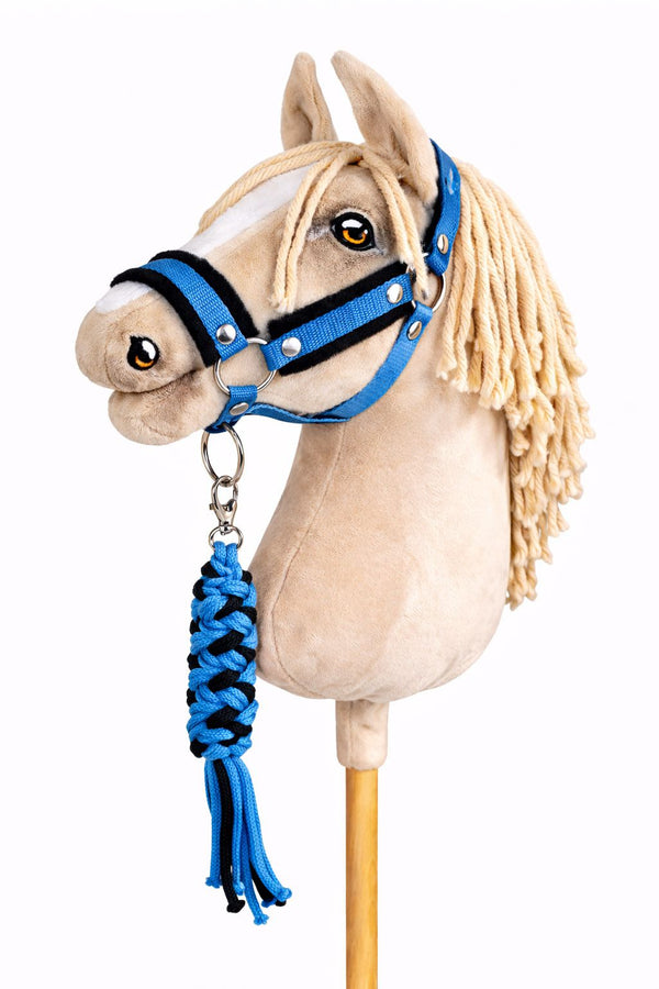Super Hobby Horse - Hobby Horse A3 -riimusetti musta karvareunuksella ja naruriimu musta-turkoosi