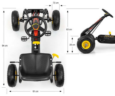 Musta Karting lasten polkuauto - Thor - Vuodevaatteet.fi