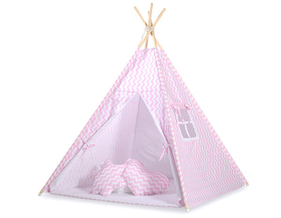 Leikkiteltta + Pehmuste - Chevron Pink