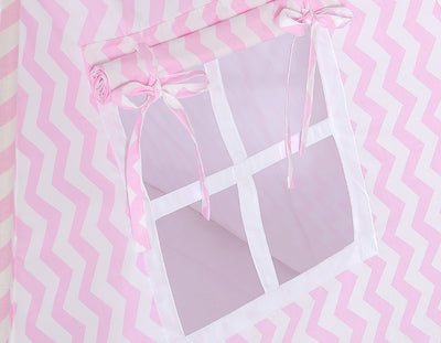 Leikkiteltta + Pehmuste - Chevron Pink