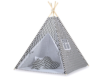 Leikkiteltta + Pehmuste - Chevron Black