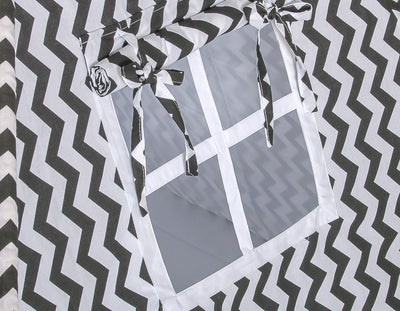 Leikkiteltta + Pehmuste - Chevron Black