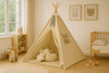Baby Products - Lasten tiipii-teltta + leikkimatto + tyynyt + koristehöyhenet - beige