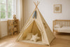 Baby Products - Lasten tiipii-teltta + leikkimatto + tyynyt + koristehöyhenet - beige
