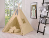 Baby Products - Lasten tiipii-teltta + leikkimatto + tyynyt + koristehöyhenet - beige