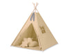 Baby Products - Lasten tiipii-teltta + leikkimatto + tyynyt + koristehöyhenet - beige