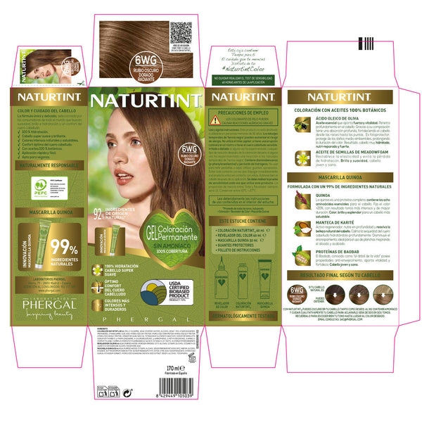 Naturtint Ammonia-Free Dye #6Wg-Radiant Golden Dark Blonde 170 Ml | Vuodevaatteet.fi