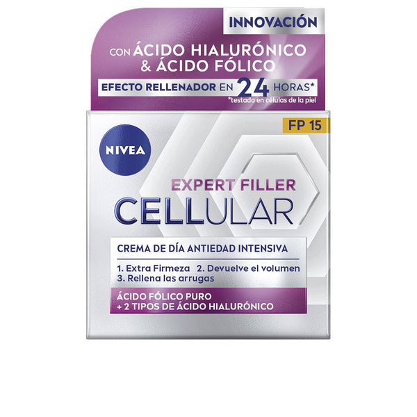 Nivea Cellular filler hyaluronic & folic päivävoide spf15 50 ml | Vuodevaatteet.fi