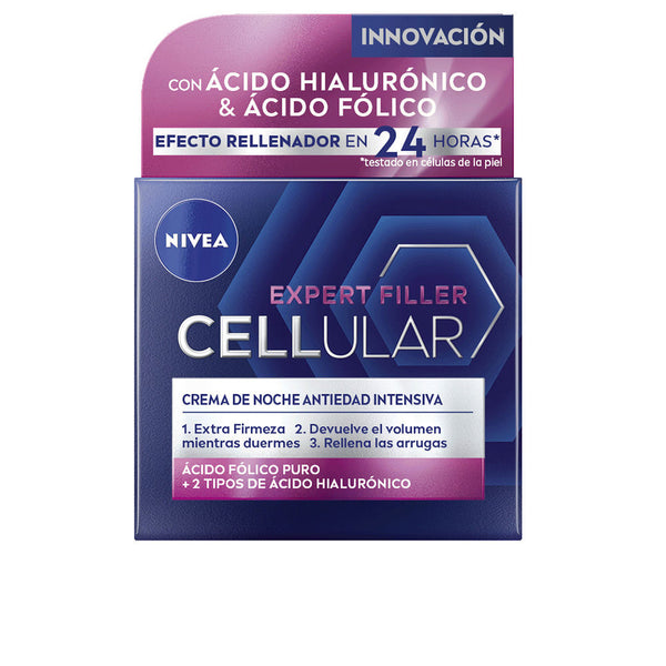 Nivea Cellular filler hyaluronic & folic yövoide 50 ml | Vuodevaatteet.fi