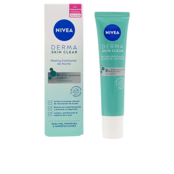 Nivea Derma skin clear kasvojen yökuorinta 40 ml | Vuodevaatteet.fi