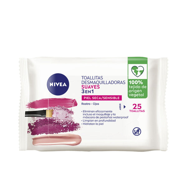 Nivea Gentle 3-In-1 Makeup Removal Wipes 25 U | Vuodevaatteet.fi
