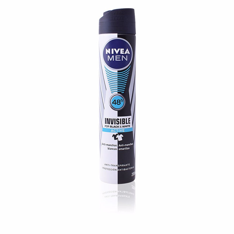 Nivea Men black & white active deodorantspray 200 ml | Vuodevaatteet.fi