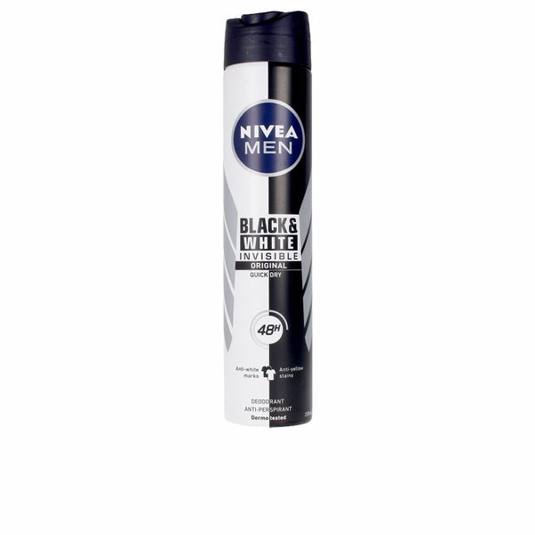 Nivea Men black & white invisible deodoranttisuihke 200 ml | Vuodevaatteet.fi