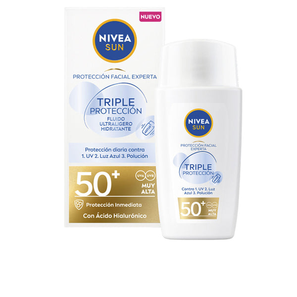 Nivea Sun triple protection ultrakevyt kasvovoide spf50+ 40 ml | Vuodevaatteet.fi