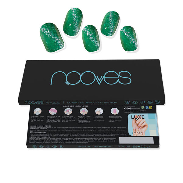 Nooves Jade glass premium glam gel nail sheets #cat eye green 20 kpl | Vuodevaatteet.fi