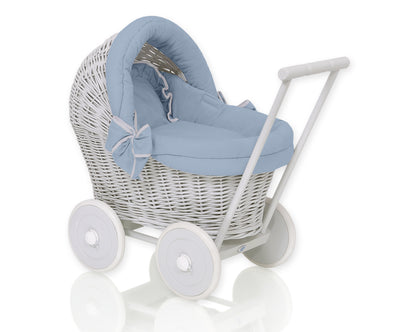 Nukkevaunu - Grey With Pastel Blue