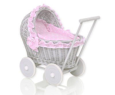 Nukkevaunu - Grey With Pink