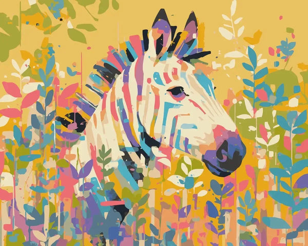Colorful Zebra 40x50cm - Paint By Numbers