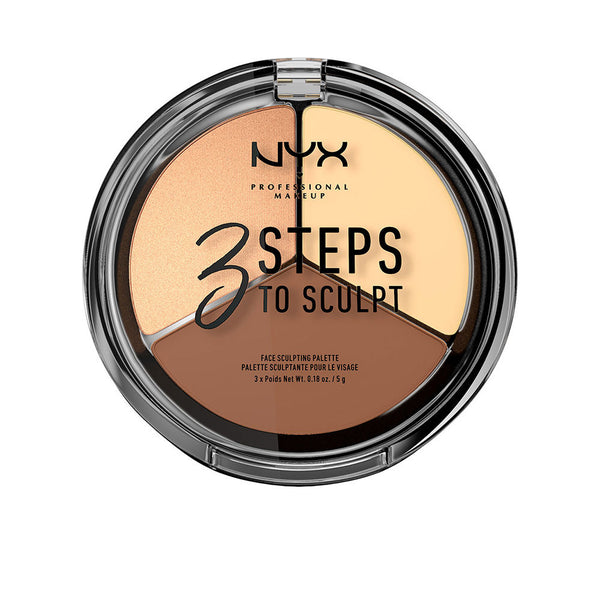 Nyx Professional Make Up 3 Steps To Sculpt Face Sculpting Palette #Light | Vuodevaatteet.fi