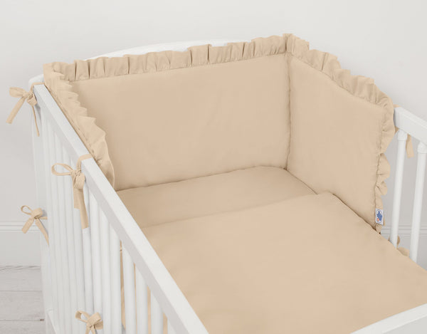 My Sweet Baby - Yleismallinen pinnasängyn reunapehmuste röyhelöllä - beige