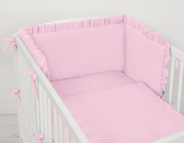 My Sweet Baby - Yleismallinen pinnasängyn reunapehmuste röyhelöllä - vaaleanpunainen
