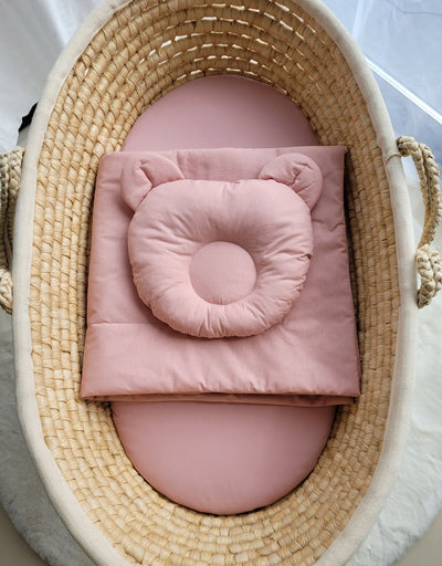 Moseskorin Peito Ja Tyyny - Teddy Bear - Pastel Pink