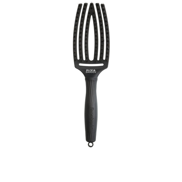 Olivia Garden Fingerbrush Boar & Nylon Full Black #M 1 U | Vuodevaatteet.fi