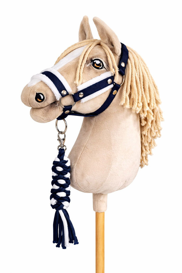 Super Hobby Horse - Hobby Horse riimusetti A3 valkoisella tekokarvalla + naruriimu valkoinen-tummansininen